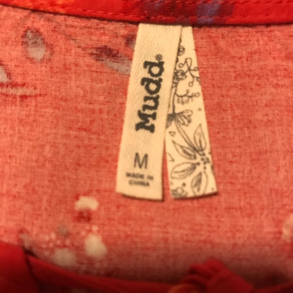 Mudd Floral Red Boho Blouse - Med - Picture 13 of 15